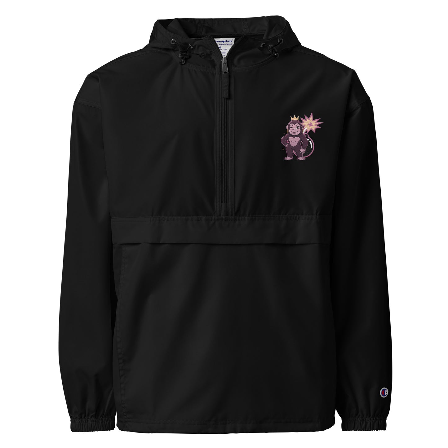 Hella Bad Gorilla Embroidered Champion Packable Jacket