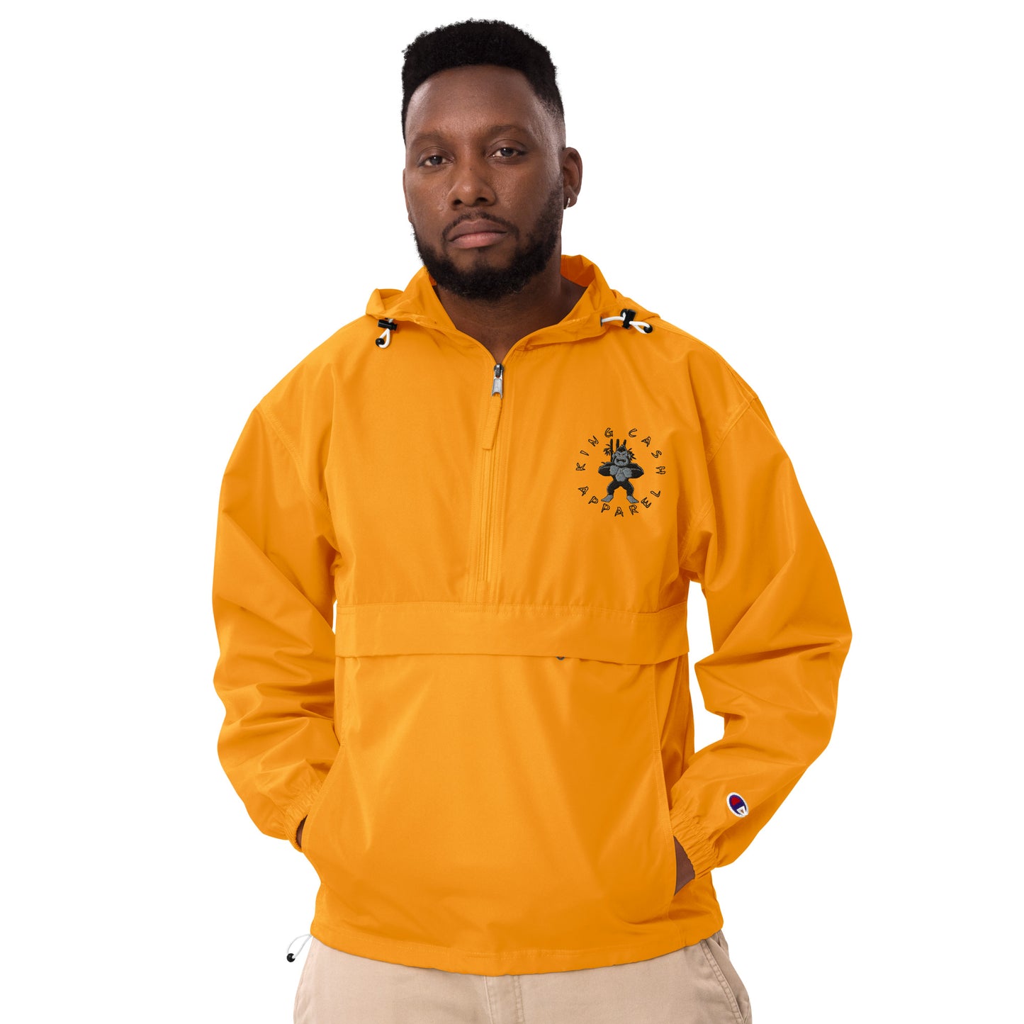 King Cash Apparel: Gorilla Beating Chest Champion Packable Jacket