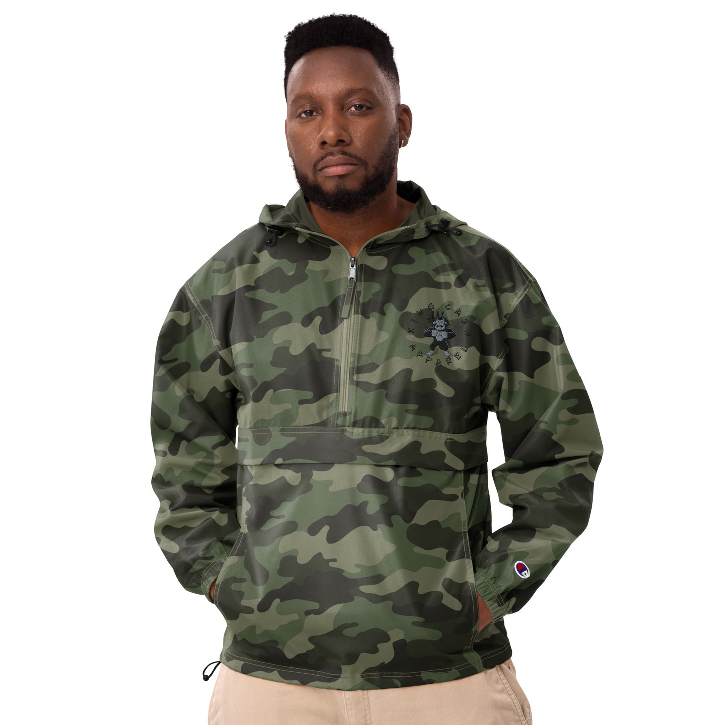King Cash Apparel: Gorilla Beating Chest Champion Packable Jacket