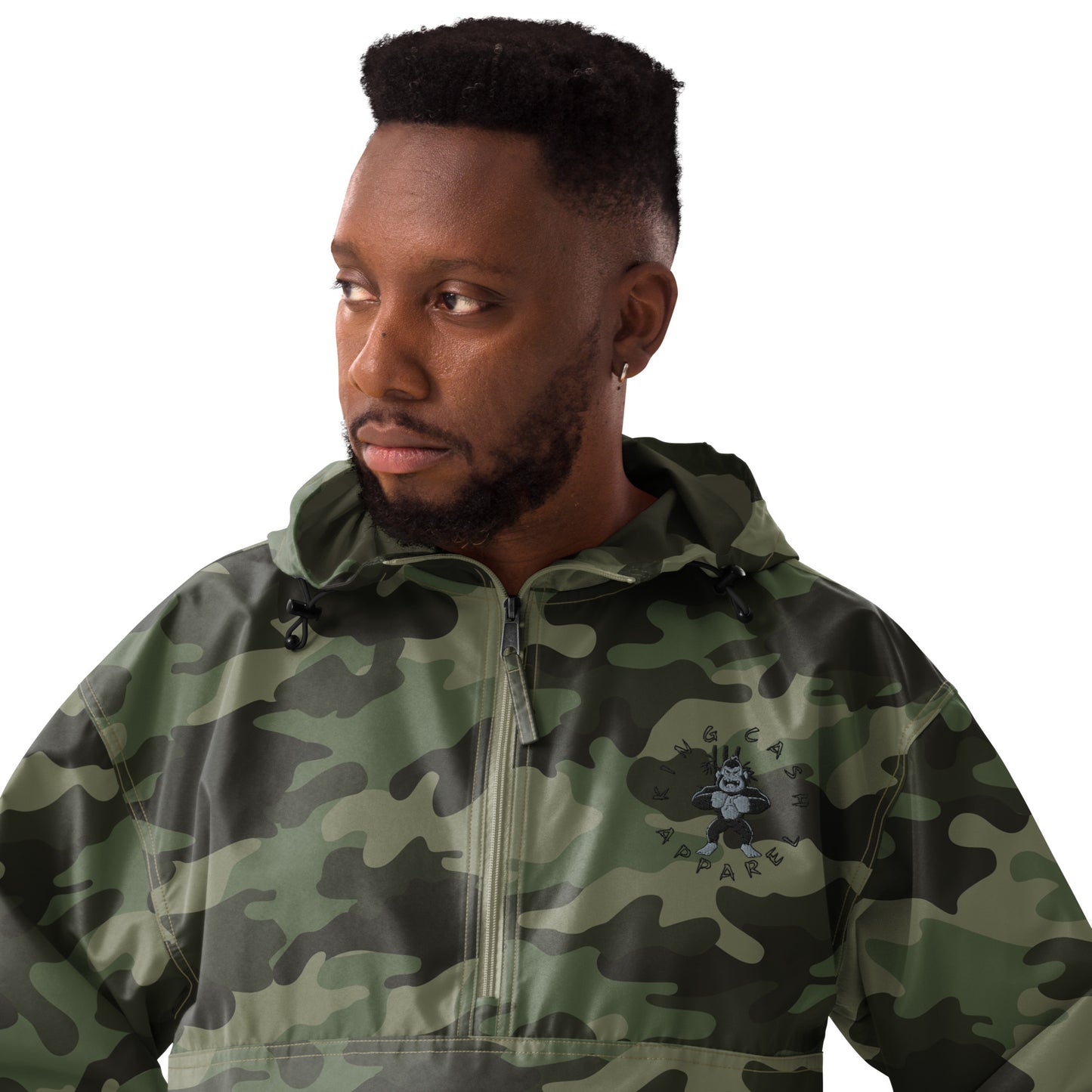 King Cash Apparel: Gorilla Beating Chest Champion Packable Jacket