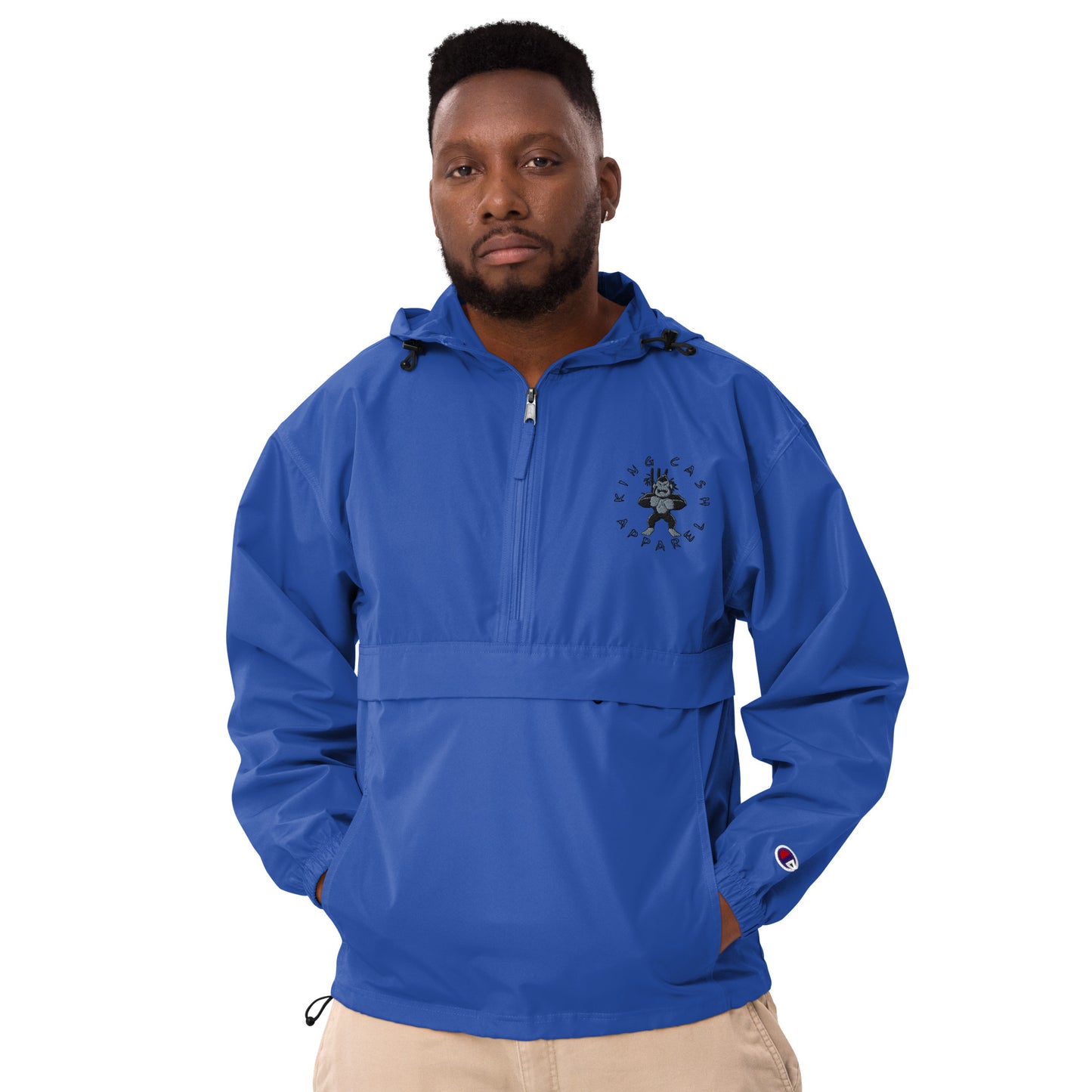 King Cash Apparel: Gorilla Beating Chest Champion Packable Jacket