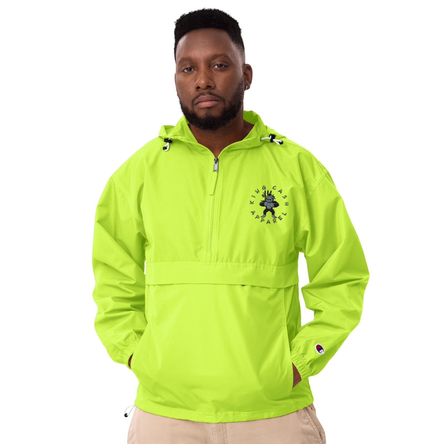 King Cash Apparel: Gorilla Beating Chest Champion Packable Jacket