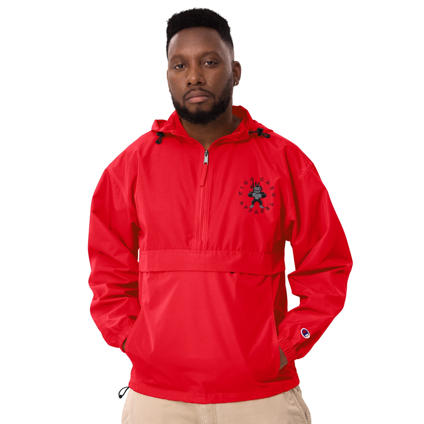 King Cash Apparel: Gorilla Beating Chest Champion Packable Jacket